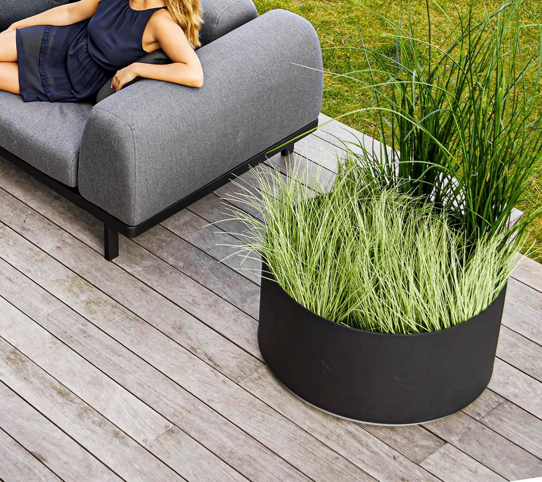 Cane-line GROW -planter Ø 75 cm, dark green - Image 5