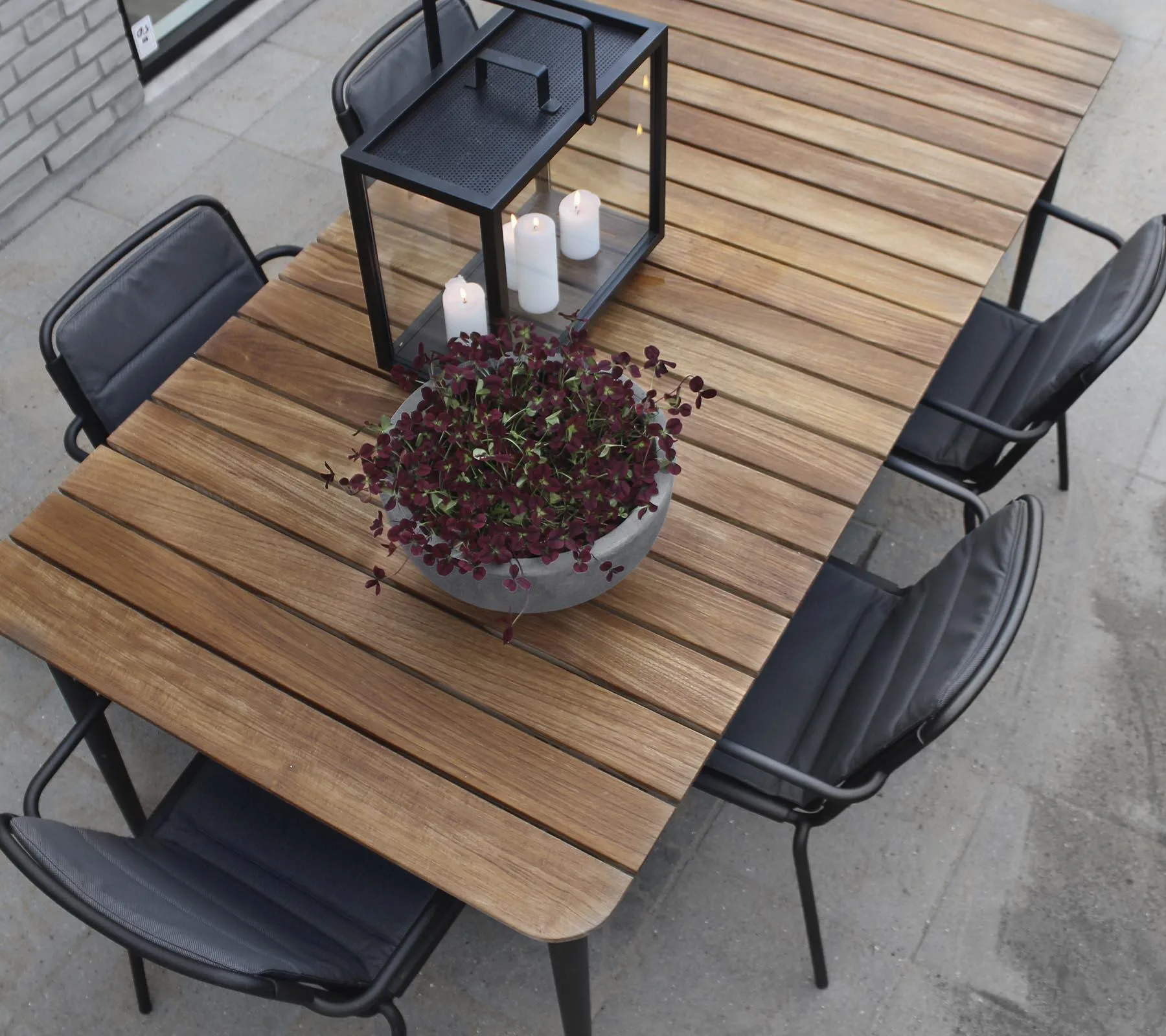 Cane-line CORE -dining table 210x90 cm, taupe / teak - Image 3