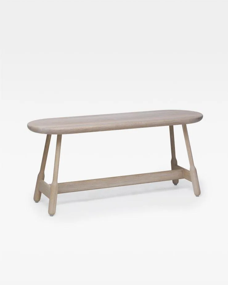 Massproductions ALBERT bench 110 cm, white oiled oak - Image 2