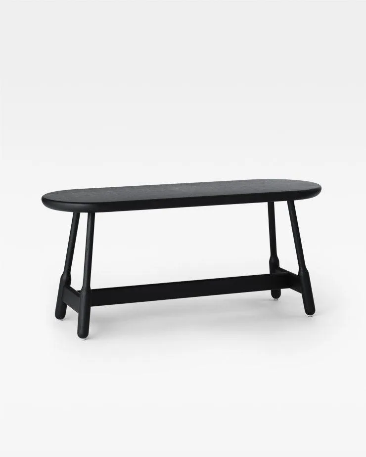 Massproductions ALBERT bench 110 cm, black stained oak - Image 2