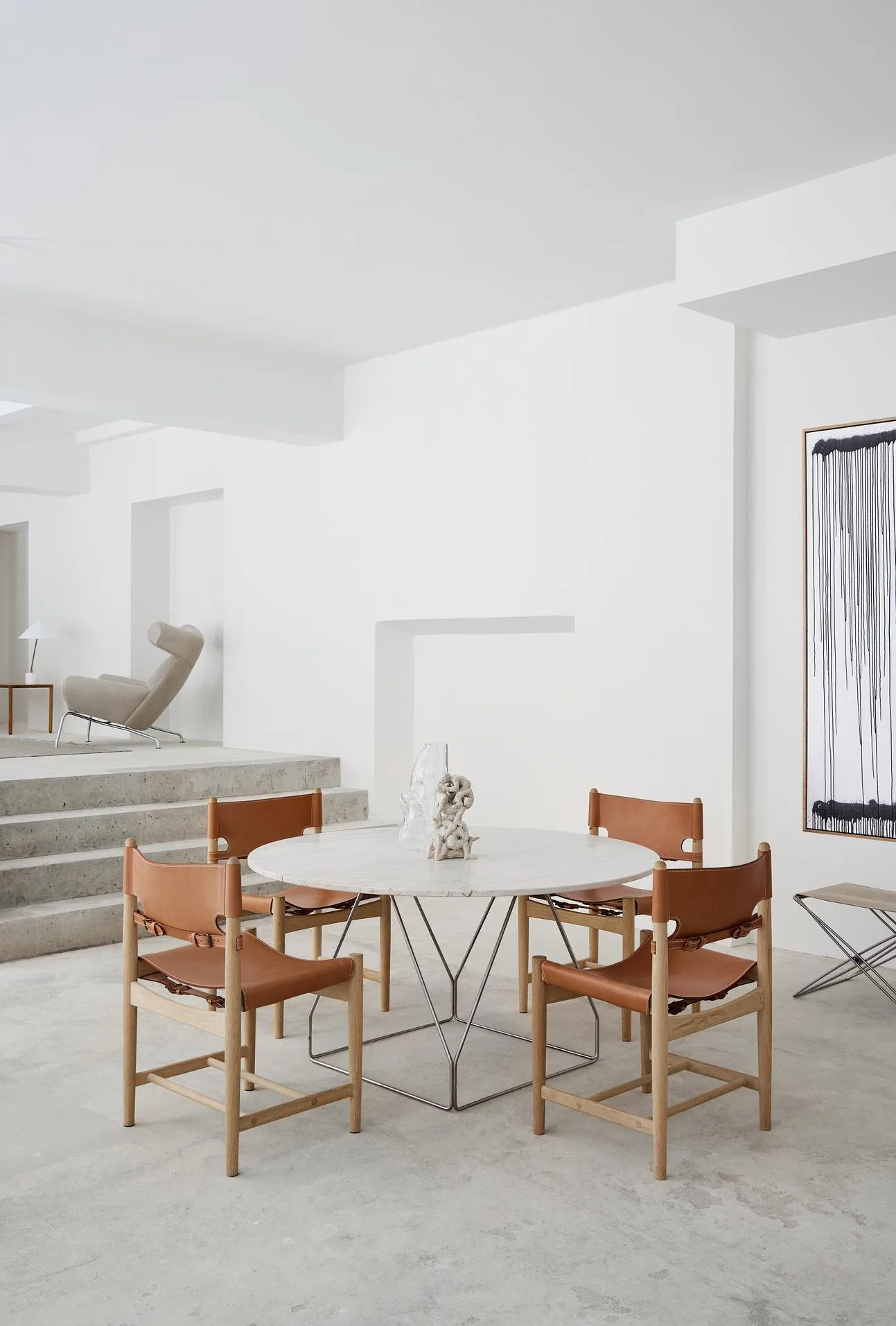 Fredericia JG -dining table, Ø 140 cm, ivory quartzite / stainless steel - Image 5