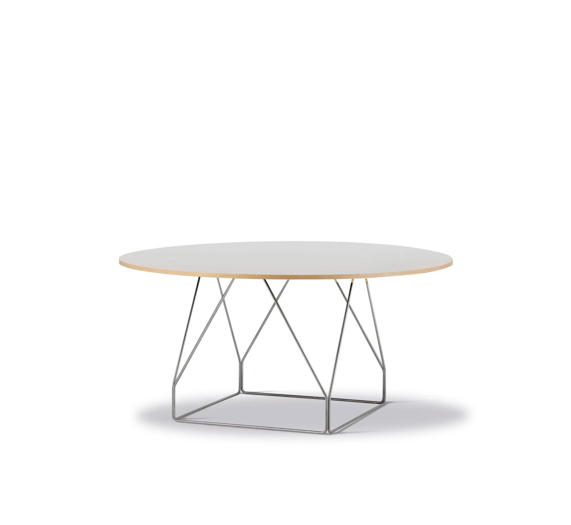 Fredericia JG -dining table, Ø 140 cm, grey linoleum / stainless steel - Image 2