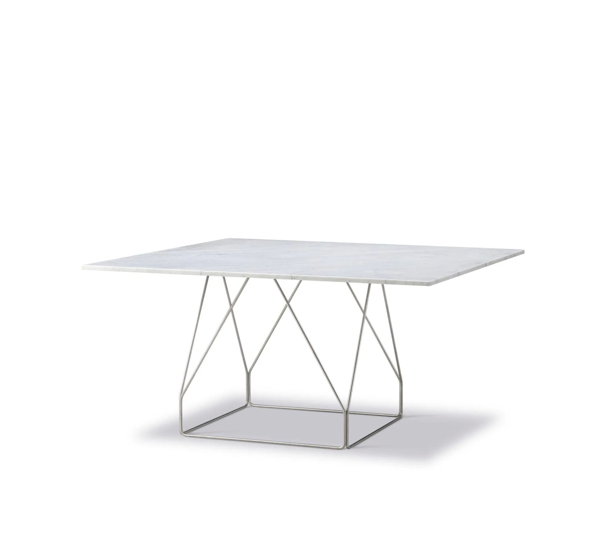 Fredericia JG -dining table, 140 x 140 cm, white marble / stainless steel - Image 2