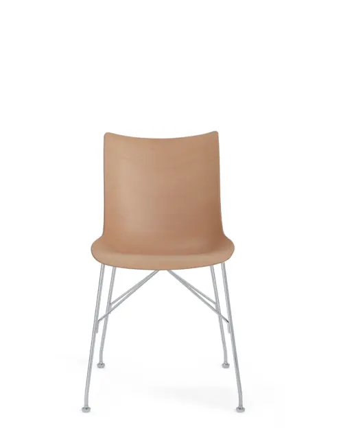 Kartell P/WOOD-tuoli, vaalea puu/kromi, outlet