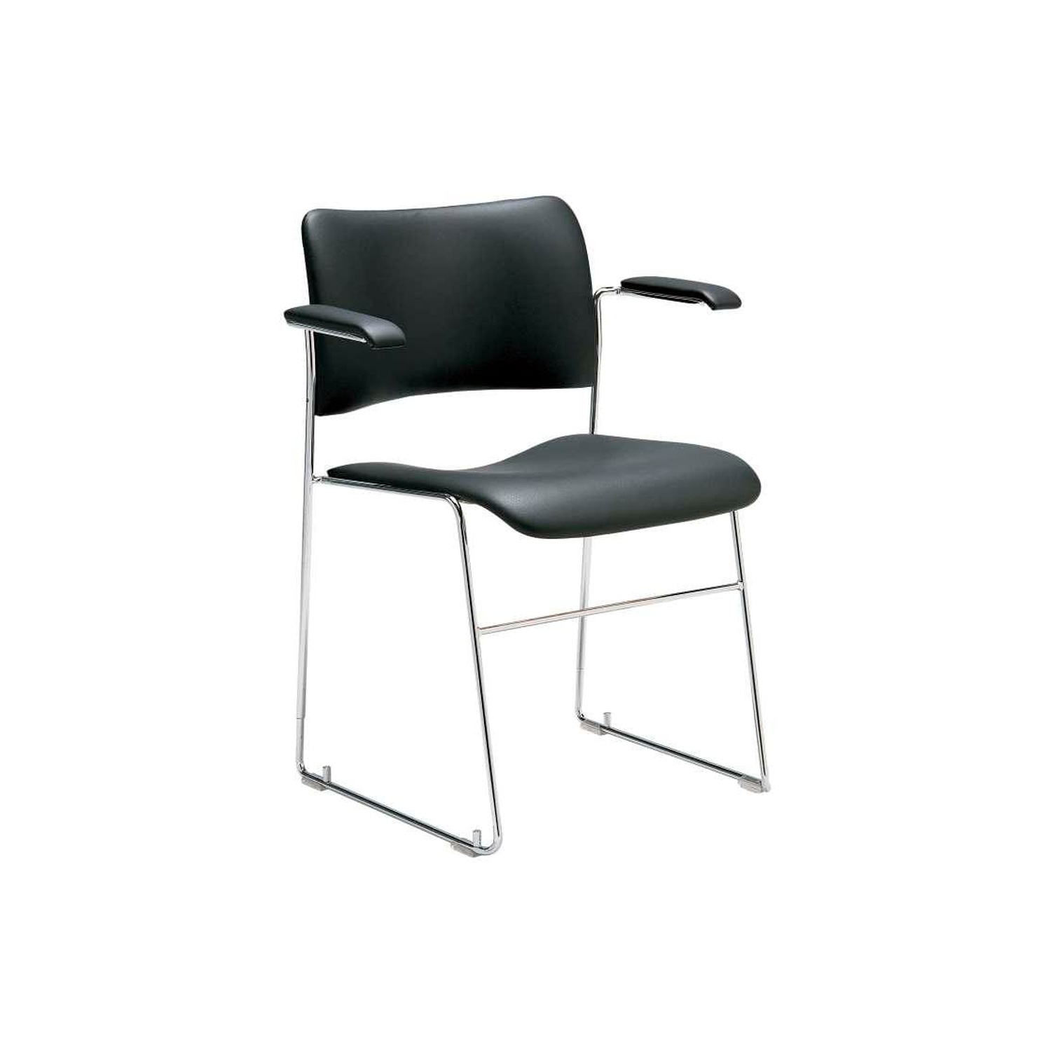 Howe 40/4 armchair, black leather/chrome