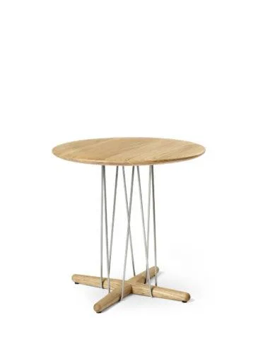 Carl Hansen E021 EMBRACE lounge table, Ø48 cm, oiled oak / stainless steel