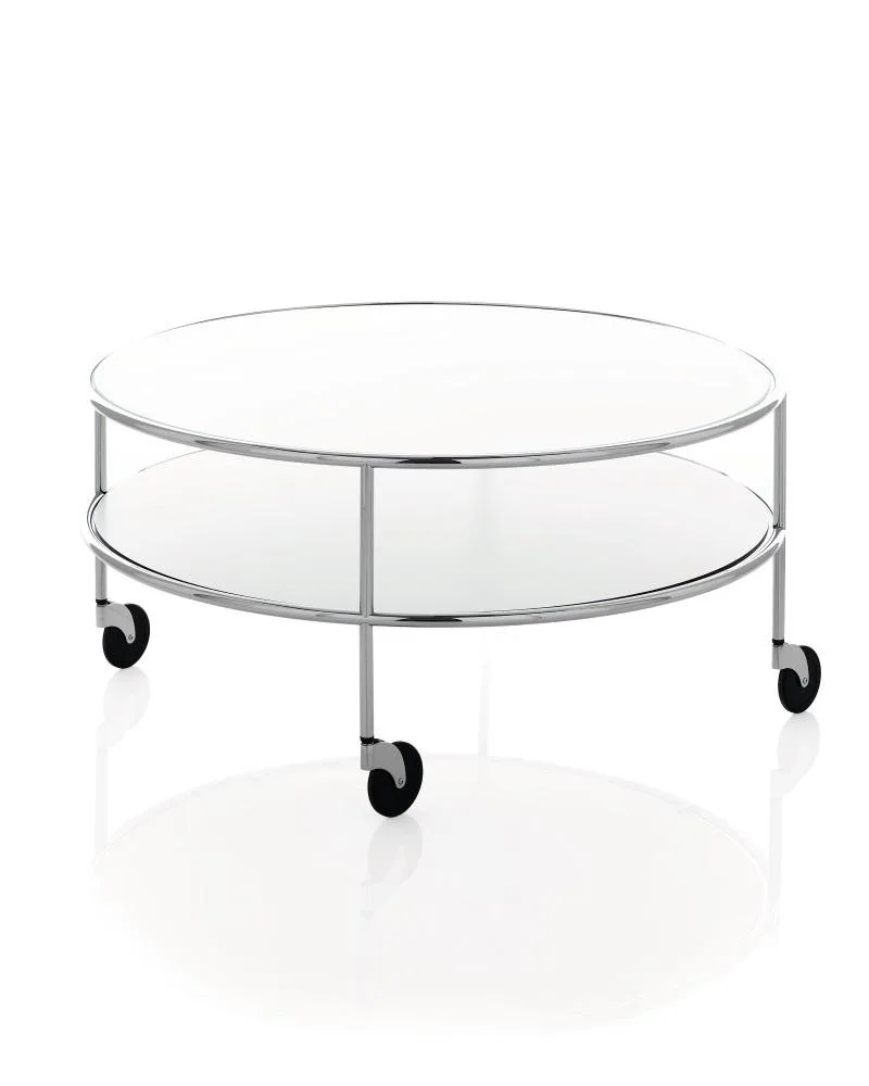 Lammhults CHICAGO table, chrome/frosted glass