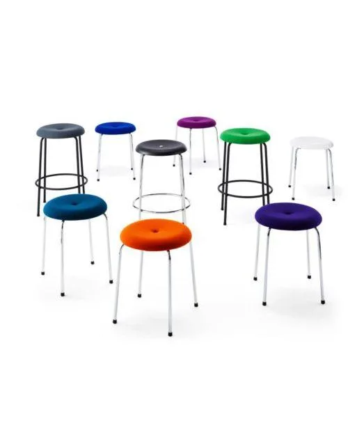 Lammhults TABURETT bar stool, blue-grey / black - Image 4