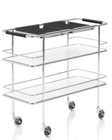 Lammhults CARGO SUPPORT trolley, chrome/black/frosted glass