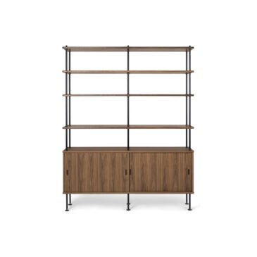 Carl Hansen BM0253 shelving system with cabinet, oiled walnut