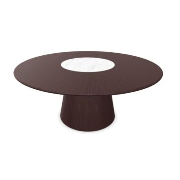 Andreu World REVERSE WOOD -table, Ø180 cm, dark ash/white marble ME15501