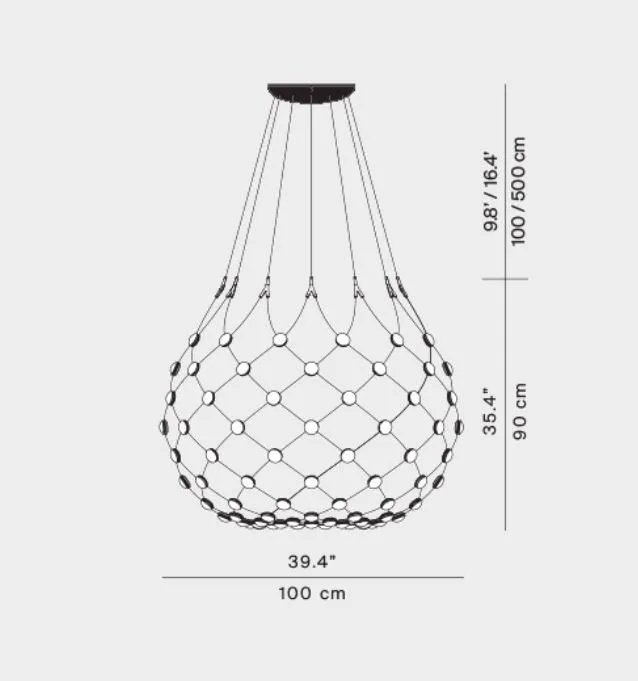 Luceplan MESH -riippuvalaisin, Ø100 cm - Image 2