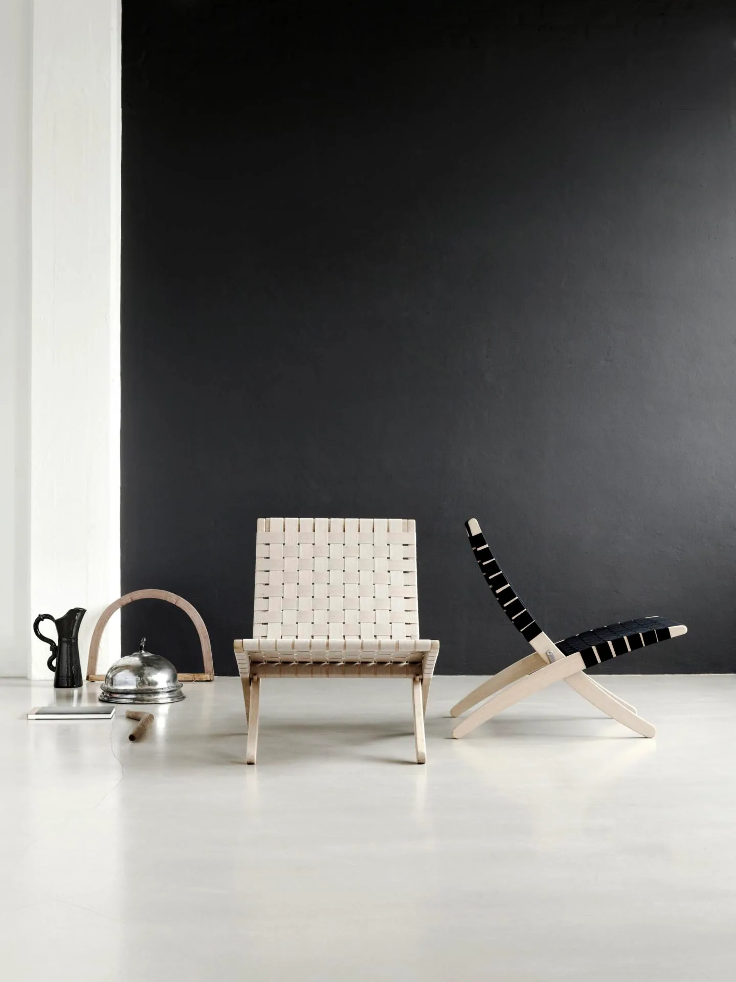 Carl Hansen & Søn MG501 CUBA -nojatuoli, musta satulavyöpunos/öljytty tammi - Image 2