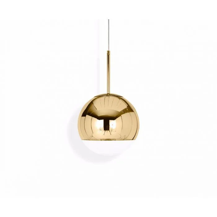 Tom Dixon MIRROR BALL LED -riippuvalaisin, kulta, Ø25 cm