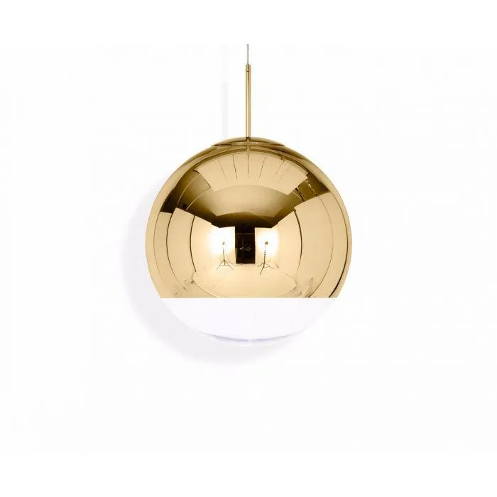 Tom Dixon MIRROR BALL LED pendant, gold, Ø 50 cm