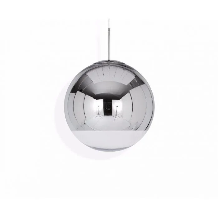 Tom Dixon MIRROR BALL LED pendant, chrome, Ø 50 cm