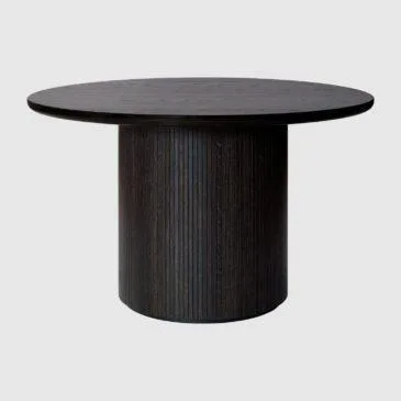 GUBI MOON dining table, Ø120 cm, black/brown oak