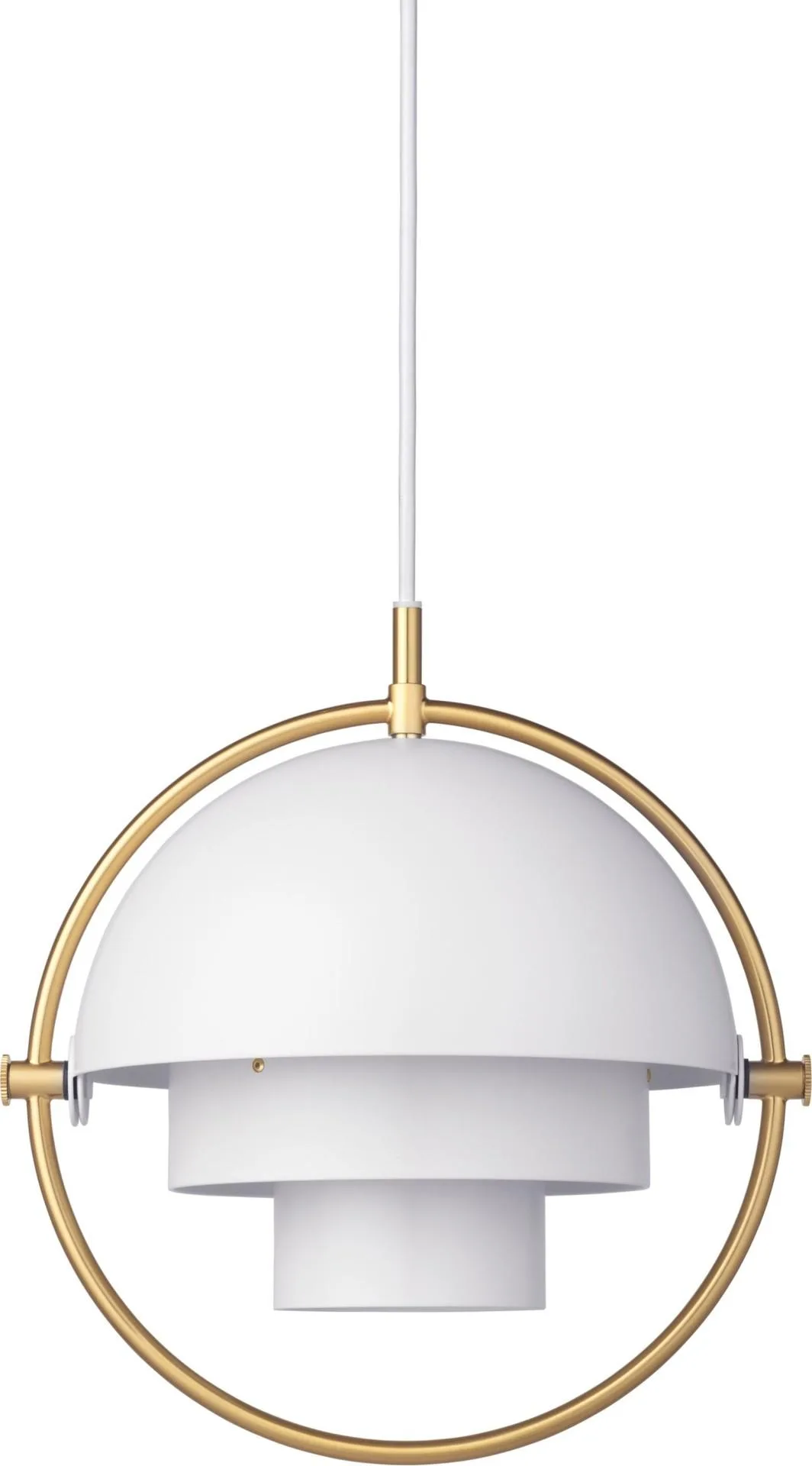 GUBI MULTI-LITE pendant small, white/brass
