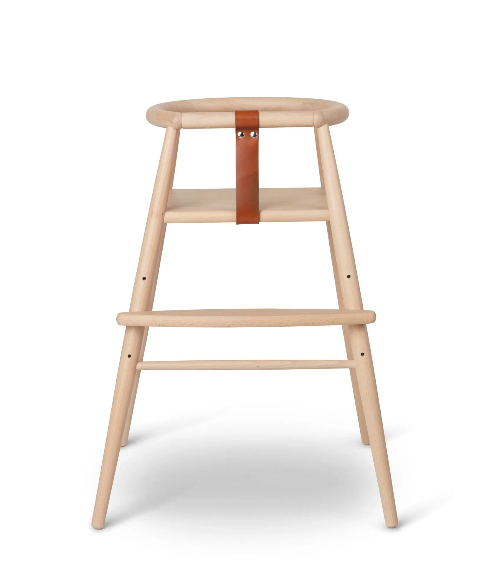 Carl Hansen ND54 high chair, lacquered beech / leather