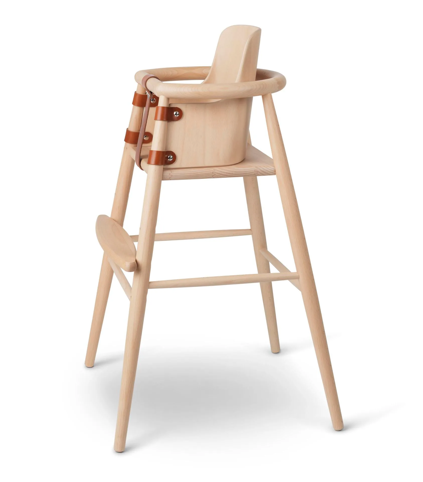 Carl Hansen ND54 high chair, lacquered beech / leather - Image 8
