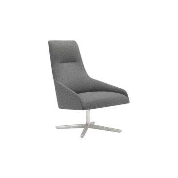 Andreu World ALYA lounge chair, high back, grey/aluminium BU1520