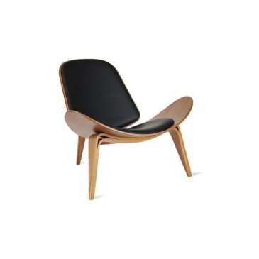 Carl Hansen CH07 -tuoli, lakattu tammi/musta nahka