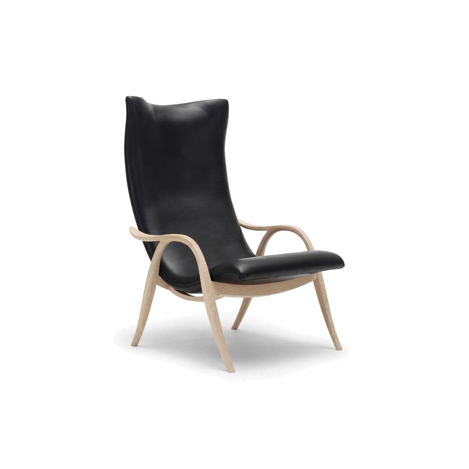 Carl Hansen FH429 armchair, soaped oak / black leather
