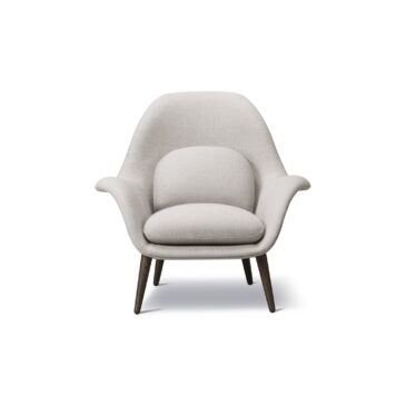Fredericia SWOON LOUNGE -nojatuoli, harmaa hiekka/savutammi