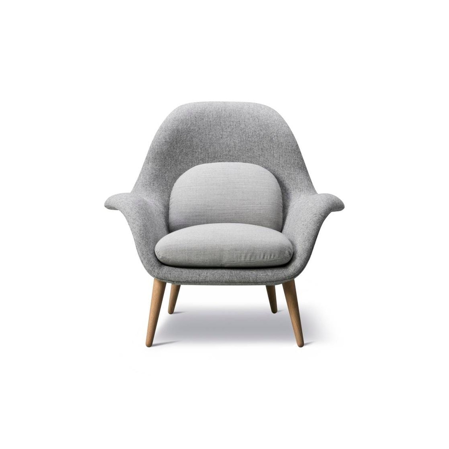 Fredericia SWOON LOUNGE -armchair, grey/lacquered oak