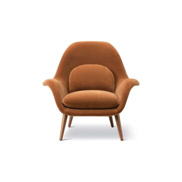 Fredericia SWOON LOUNGE -armchair, brown/lacquered walnut