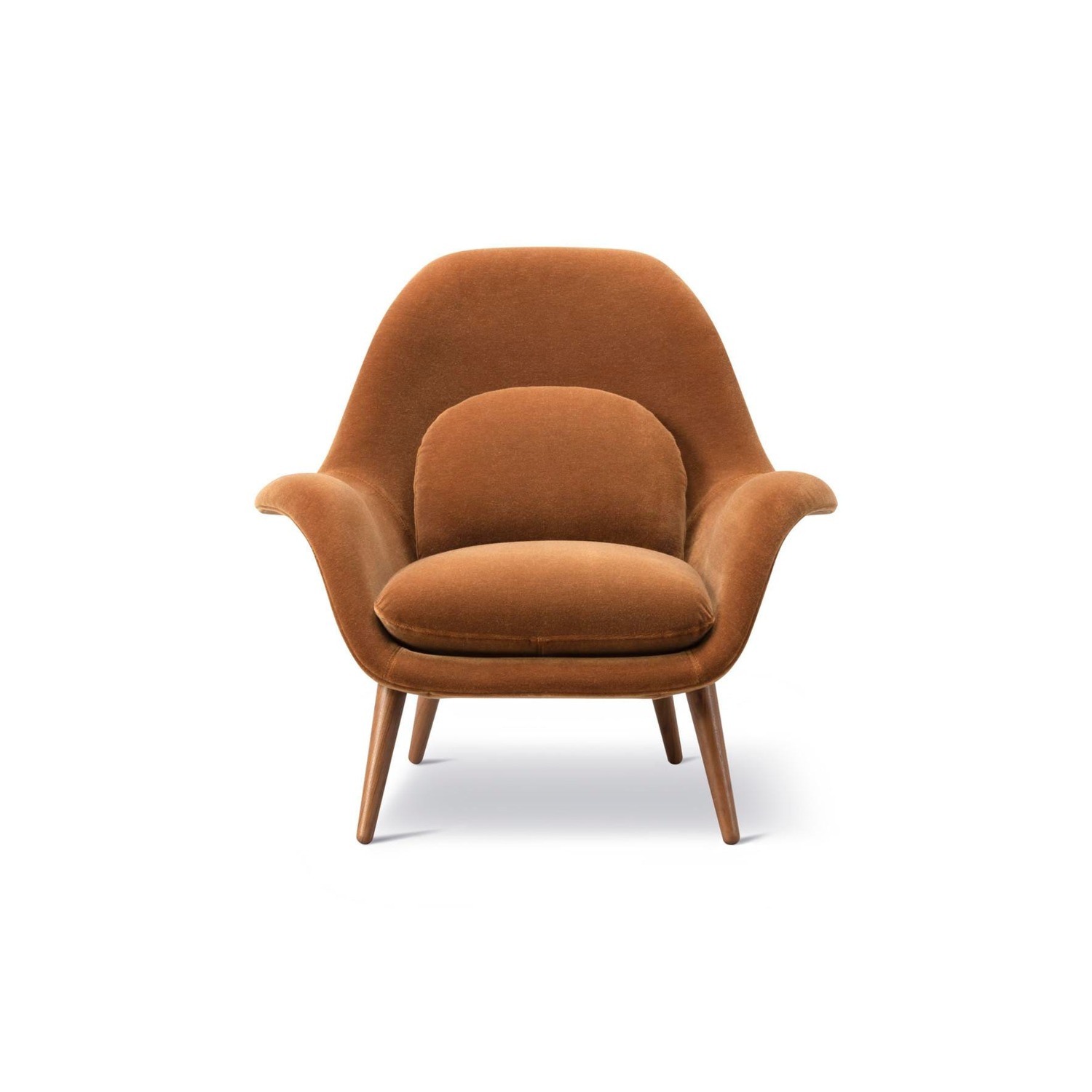 Fredericia SWOON LOUNGE -armchair, brown/lacquered walnut