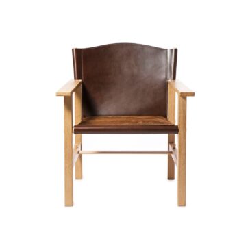 Gärsnäs FERDINAND easy chair, oak/dark brown leather