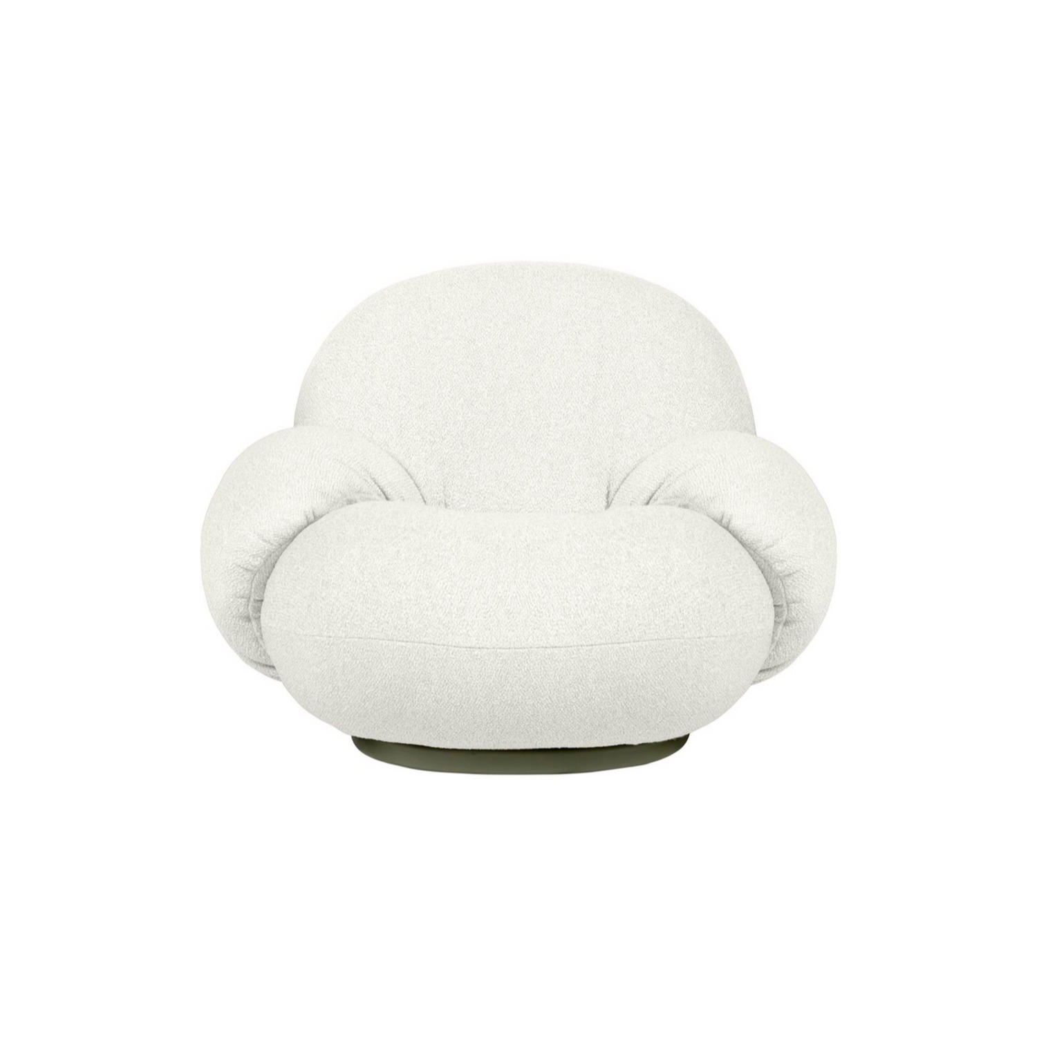 GUBI PACHA lounge chair with armrests, swivel base, outdoor