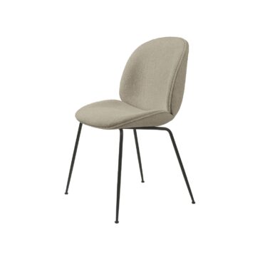 GUBI BEETLE-tuoli, Light Bouclé -kangas 008/musta metalli