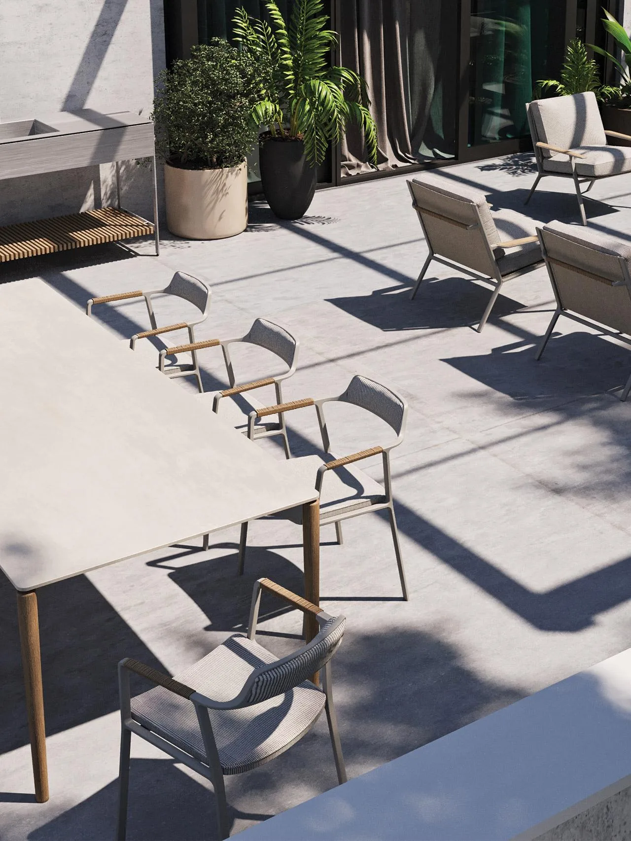 Vipp 713 Open-Air armchair, light grey/beige - Image 2