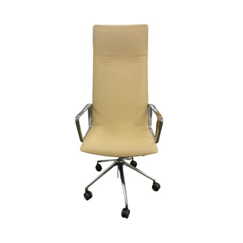 Andreu World FLEX EXECUTIVE SO1861 -työtuoli, beige nahka/kiillotettu alumiini, outlet