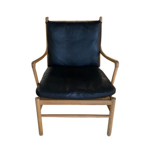Carl Hansen OW149 COLONIAL -nojatuoli, valkoöljytty tammi/musta nahka, outlet