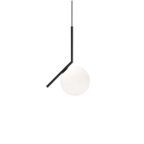 Flos IC IS1 -riippuvalaisin, musta/opaalilasi, outlet