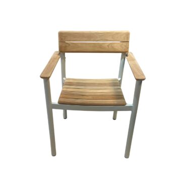 Fritz Hansen PELAGUS -käsinojallinen tuoli, kermanvalkoinen/tiikki, outlet