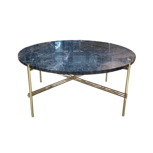 GUBI TS-sohvapöytä Ø80 cm, harmaa marmori/messinki, outlet