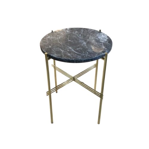 GUBI TS-sivupöytä Ø40 cm, harmaa marmori/messinki, outlet