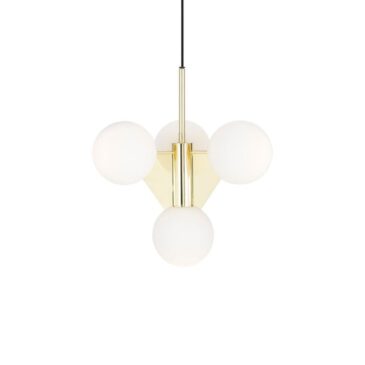 Tom Dixon PLANE SHORT CHANDELIER -kattovalaisin (2kpl jäljellä), messinki/opaalilasi, outlet