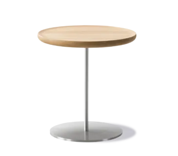 Fredericia PAL -side table Ø 37,5 cm, light oiled oak / stainless steel