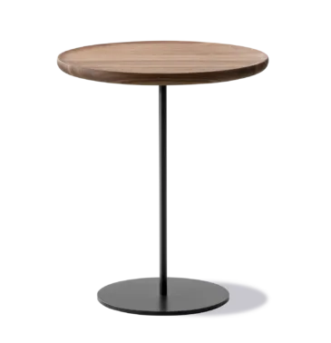 Fredericia PAL -side table Ø 44 cm, oiled walnut / black steel