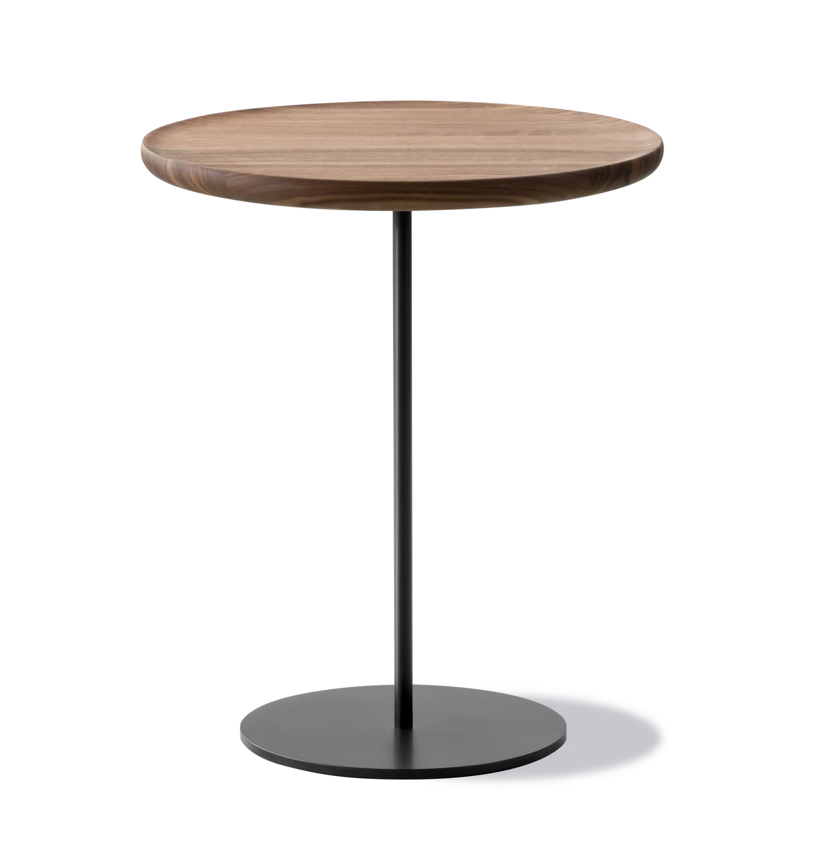 Fredericia PAL -side table Ø 44 cm, oiled walnut / black steel