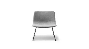 Fredericia PATO lounge chair, sledge base, grey/black, fully upholstered