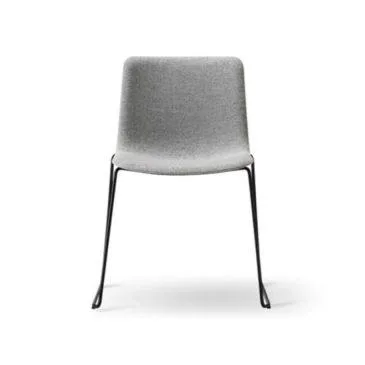 Fredericia PATO chair, sledge base, grey/black, fully upholstered