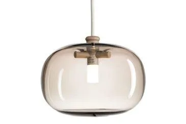 Örsjö PEBBLE -riippuvalaisin pullea, vaaleanharmaa lasi