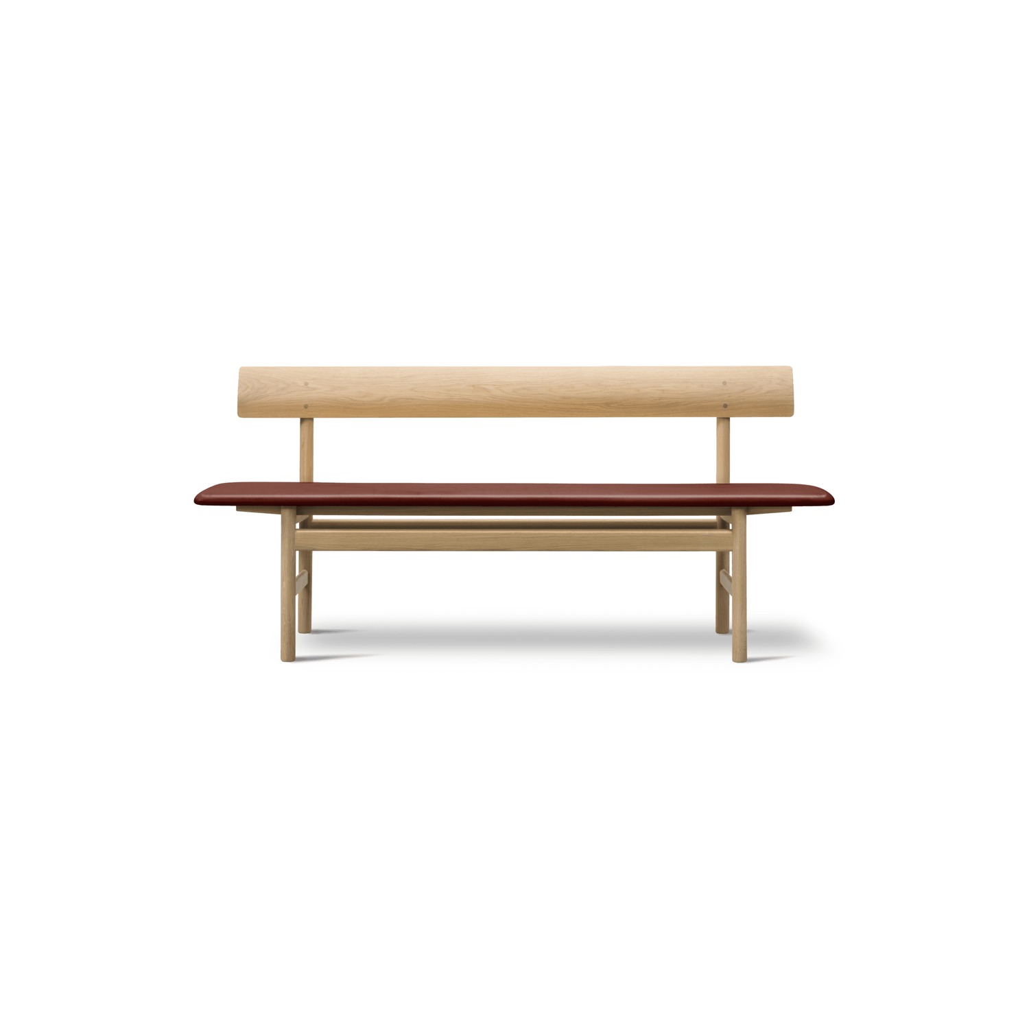 Fredericia BM Bench, oak soaped, burnt sienna leather