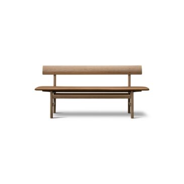 Fredericia BM Bench, oak light oiled, cognac leather